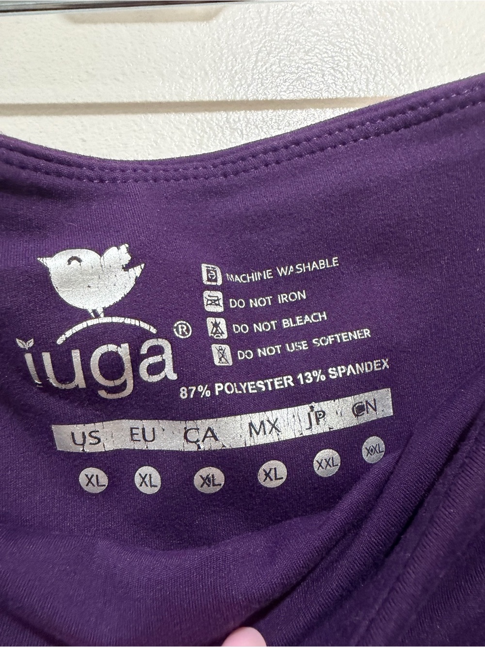 IUGA Purple High Waisted Yoga Leggings Women’s Stretch Activewear XL - Picture 5 of 5